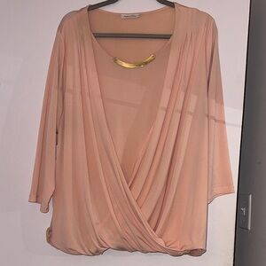 Calvin Klein Peach Wrap Blouse